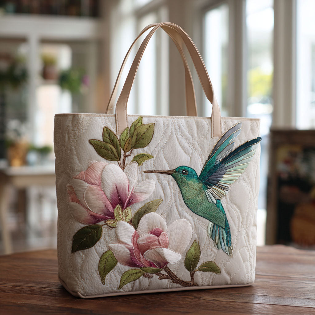 Handgjord väska – Kolibri och Magnolia