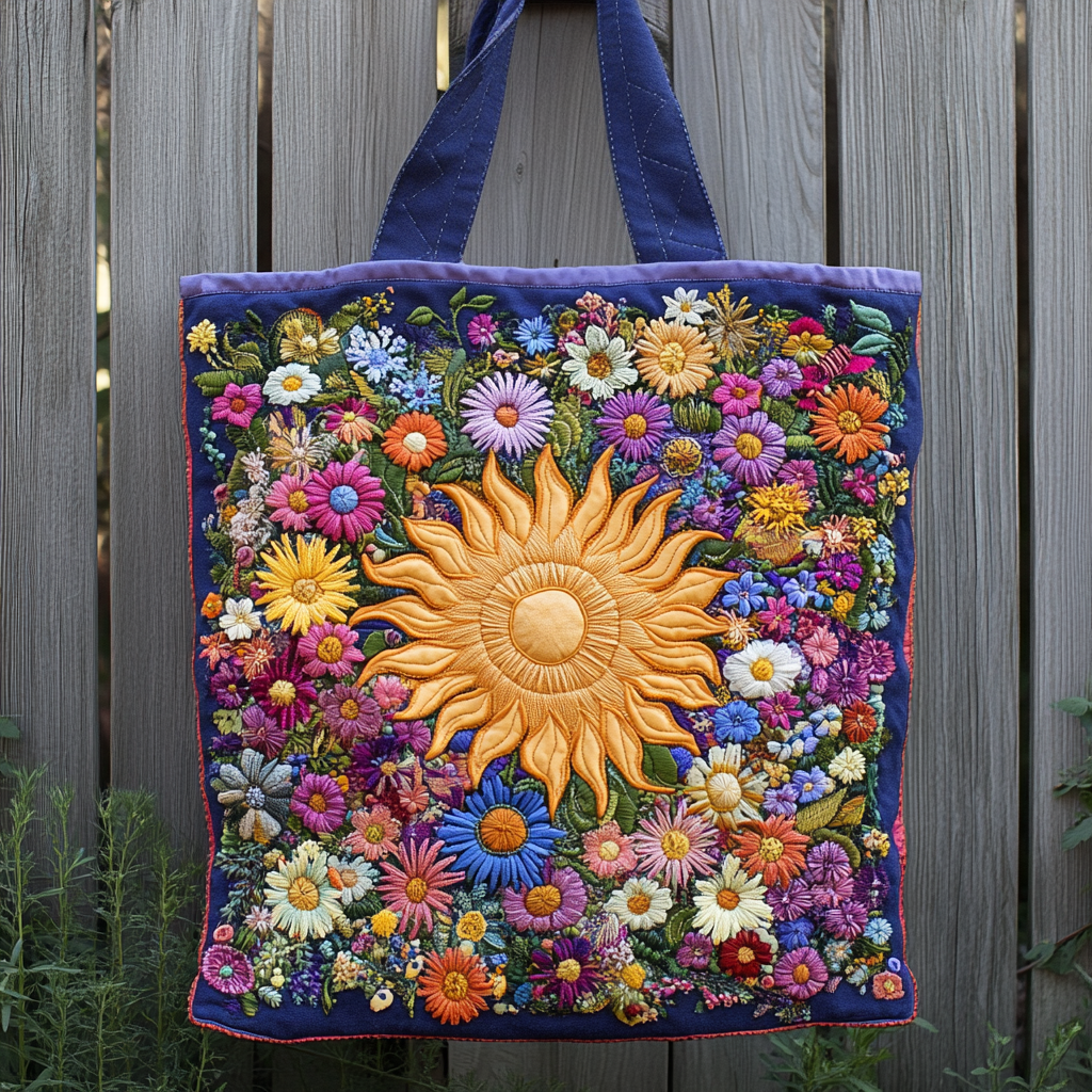 Handgjord väska – Soliga Vilda Blommor
