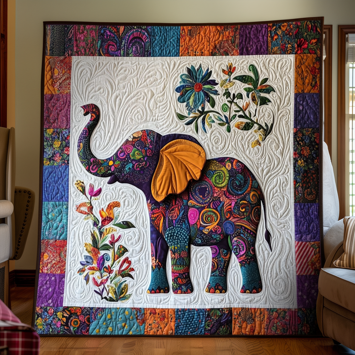 Elefant Blomsterfest Filt
