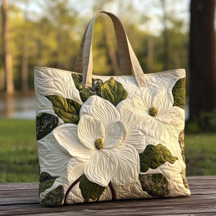 Handgjord väska – Eleganta Vita Liljor