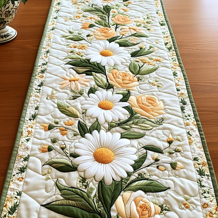 Vita Prästkragar Blomsterprakt Bordslöpare