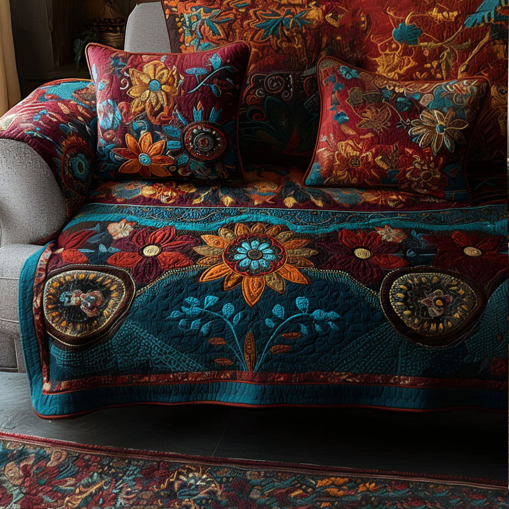 Boho Blomsteräng Sofföverkast