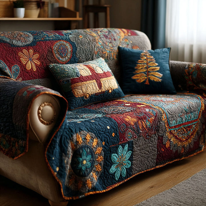 Boho Blommor Lapptäcke Sofföverkast