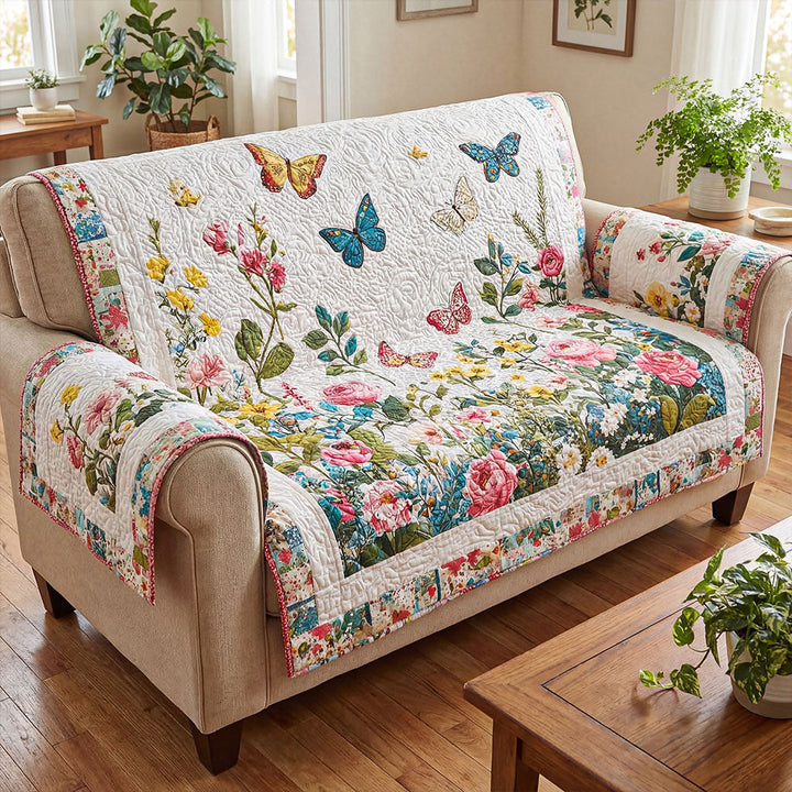 Fjärilar Blomsterträdgård Dröm Sofföverkast