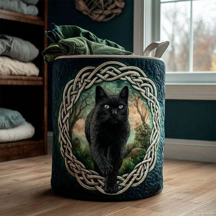 Keltisk Svart Katt Tvättkorg
