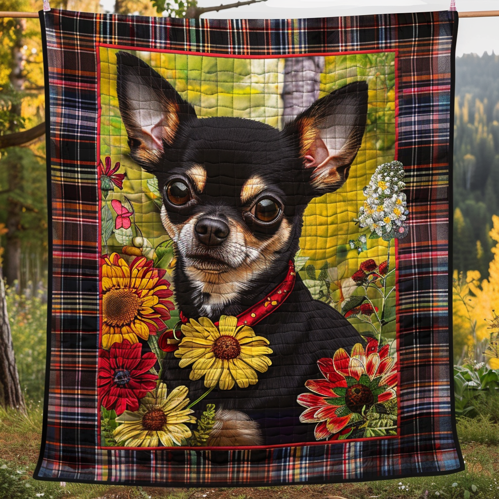 Chihuahua Solrosträdgård Filt