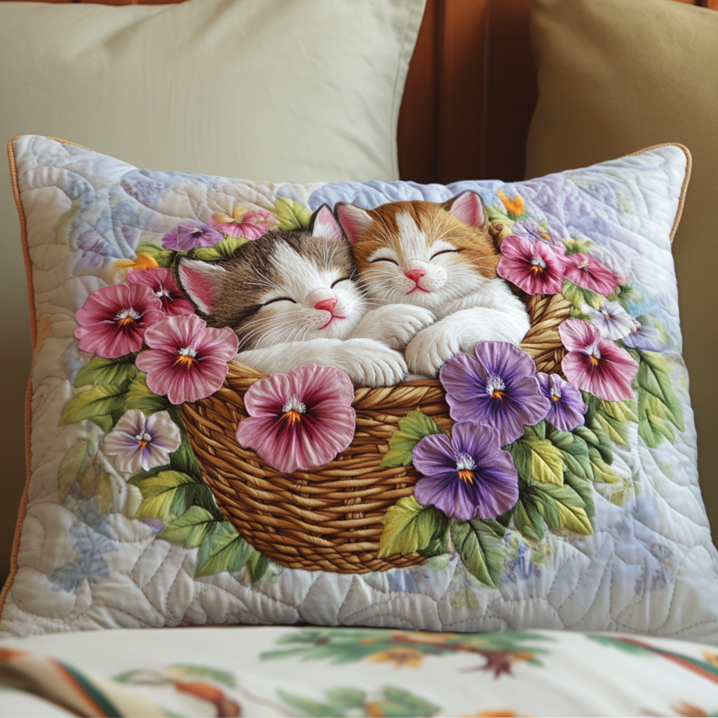 Kattunge i Blomsterkorgen Kuddfodral