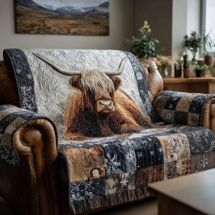 Highlandnötkreatur Lapptäcke Sofföverkast