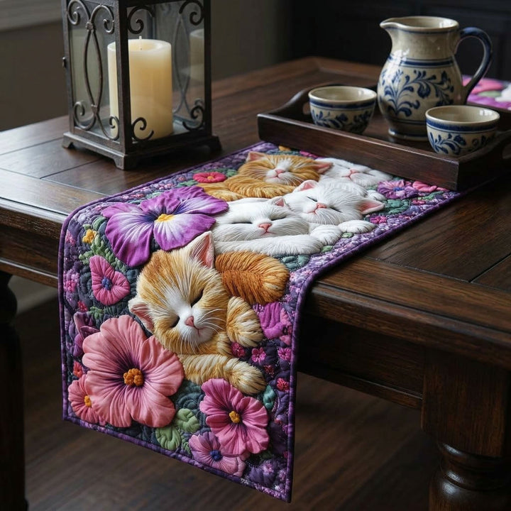 Mysig Katt Blomsterro Bordslöpare