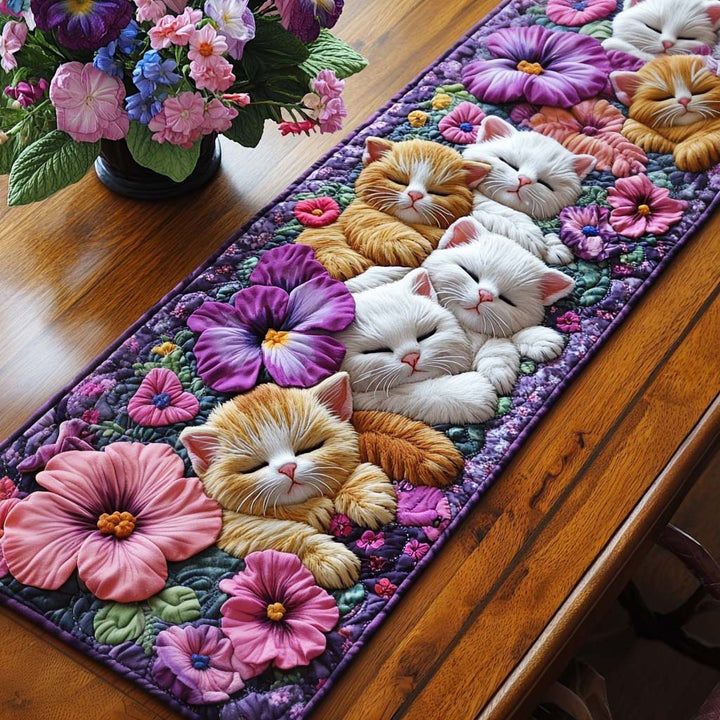 Mysig Katt Blomsterro Bordslöpare