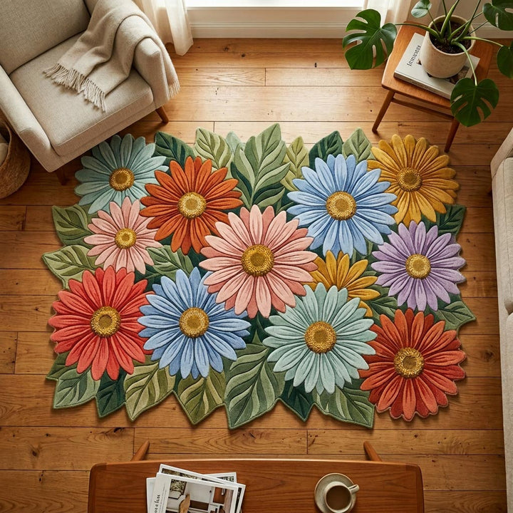 Färgglada Prästkrageblommor Specialformad Filt