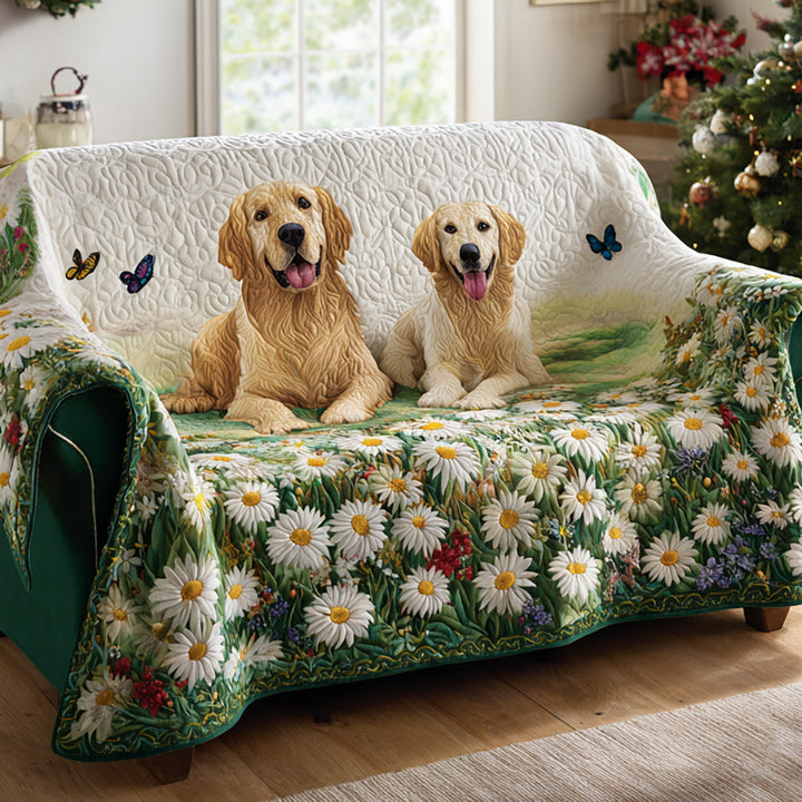 Golden Retriever Prästkragar Sofföverkast