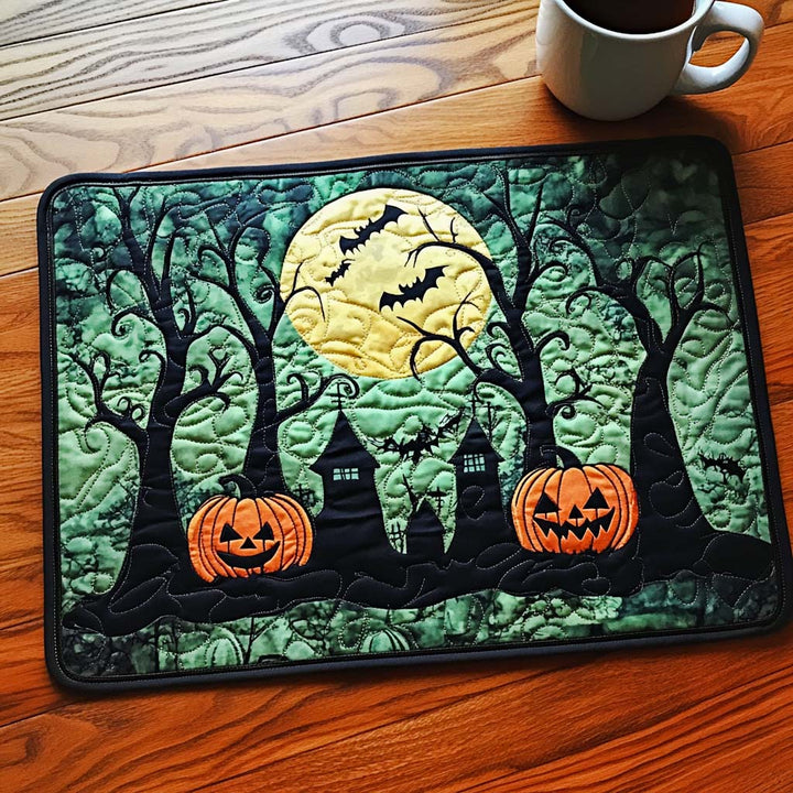 Kuslig Halloweenskog Glasunderlägg