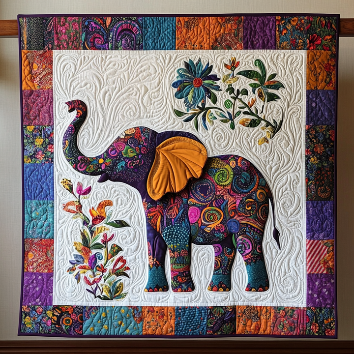 Elefant Blomsterfest Filt