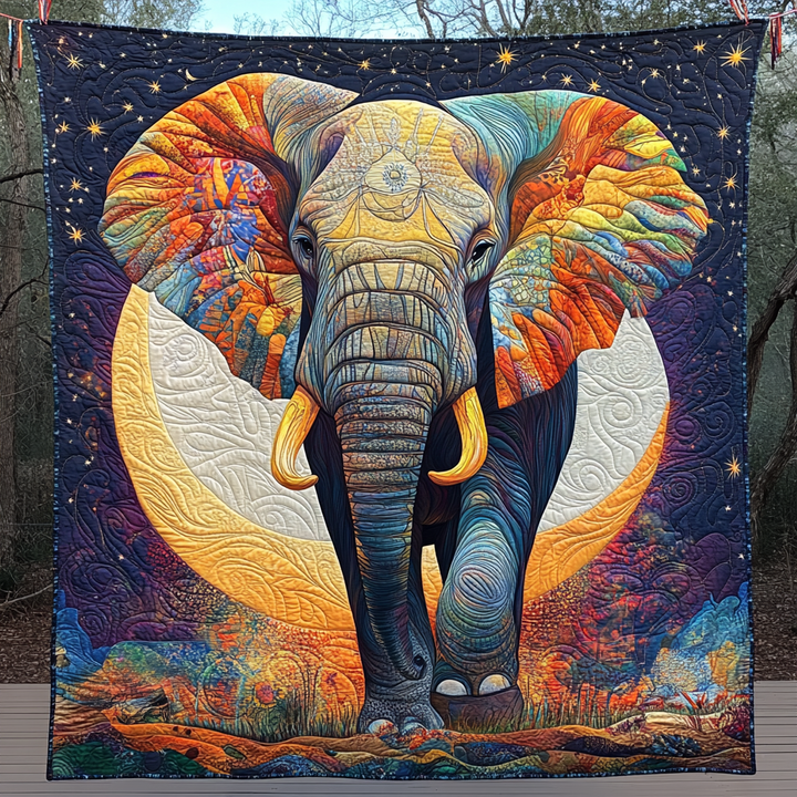 Elefant Månomfamning Filt