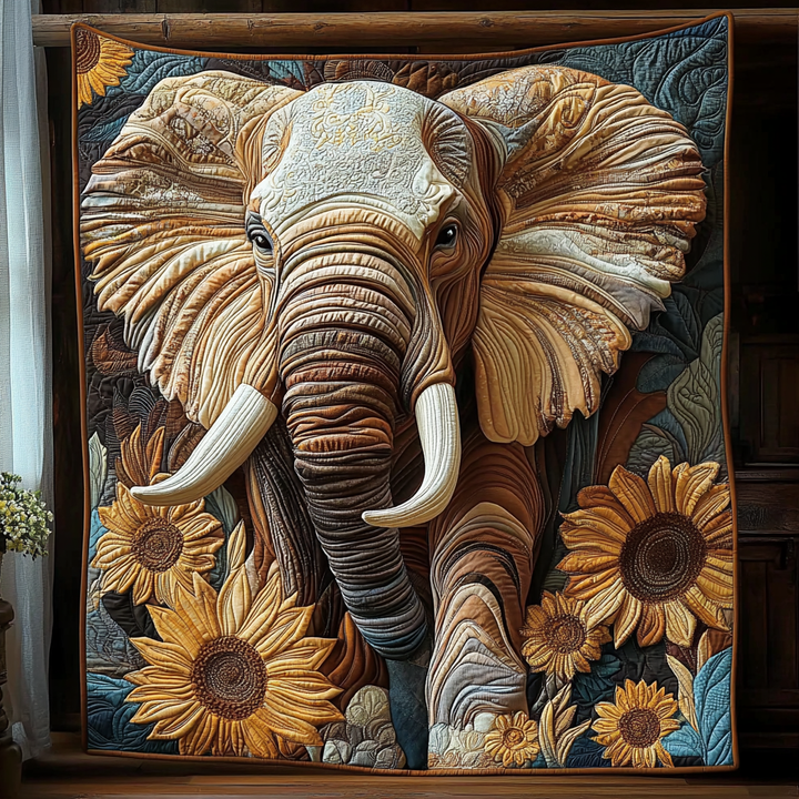 Elefant Solrosor Vår Filt