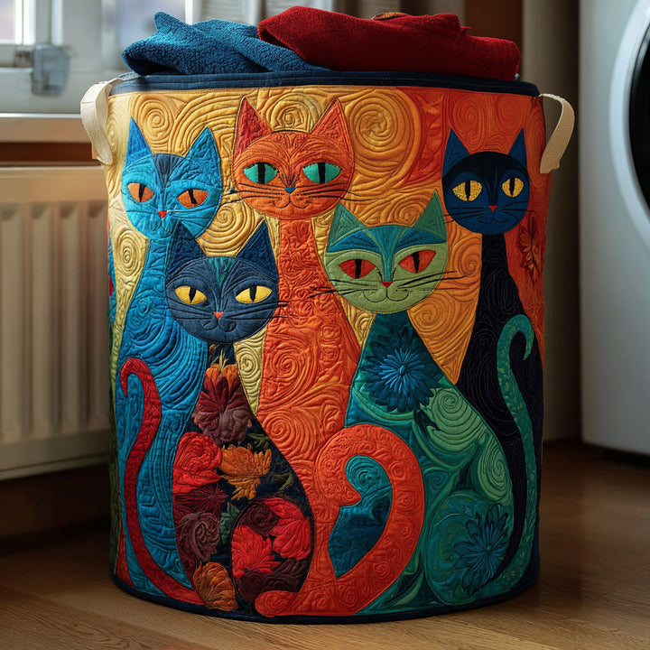 Magiska Blå Katter Tvättkorg
