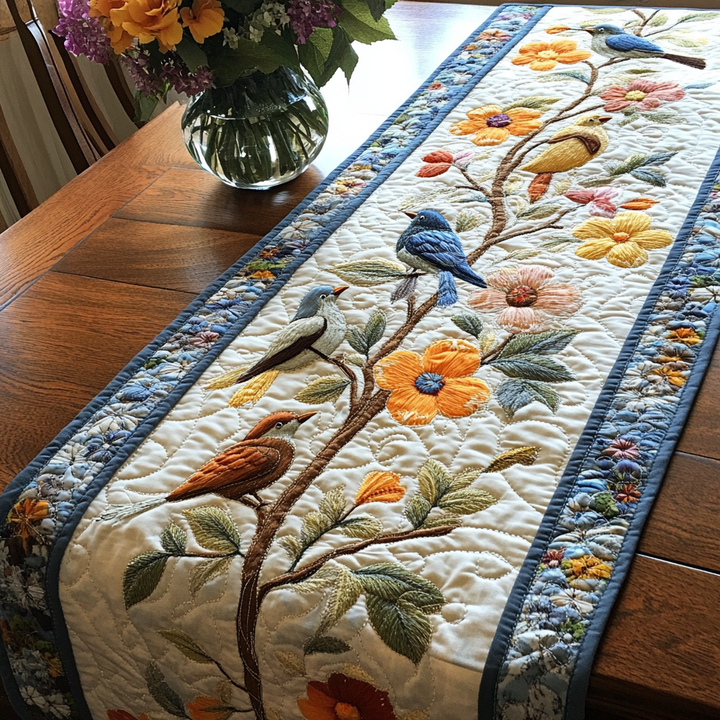 Fågel Höstblommor Bordslöpare