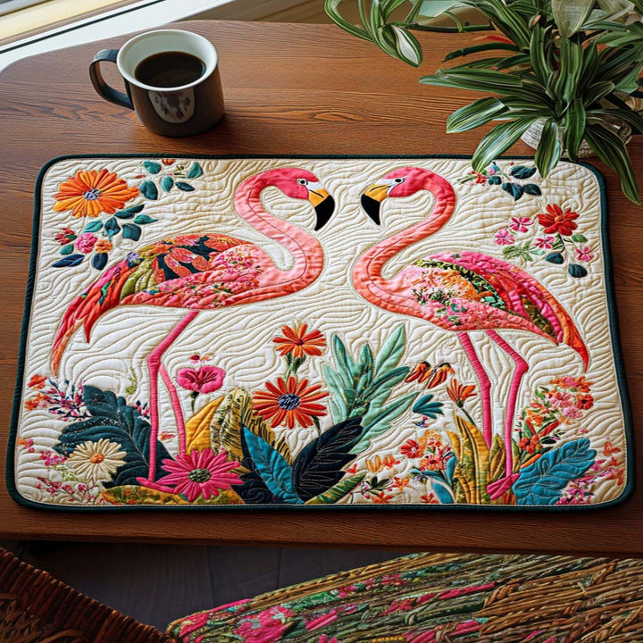 Flamingo Serenad Blommor Glasunderlägg
