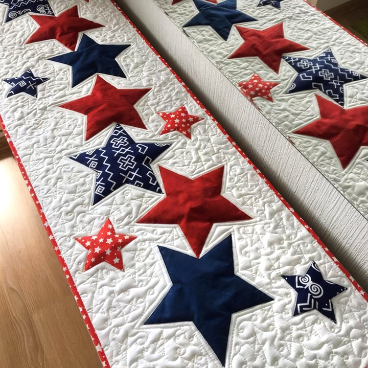 Patriotiska Stjärnor Rött Blått Bordslöpare