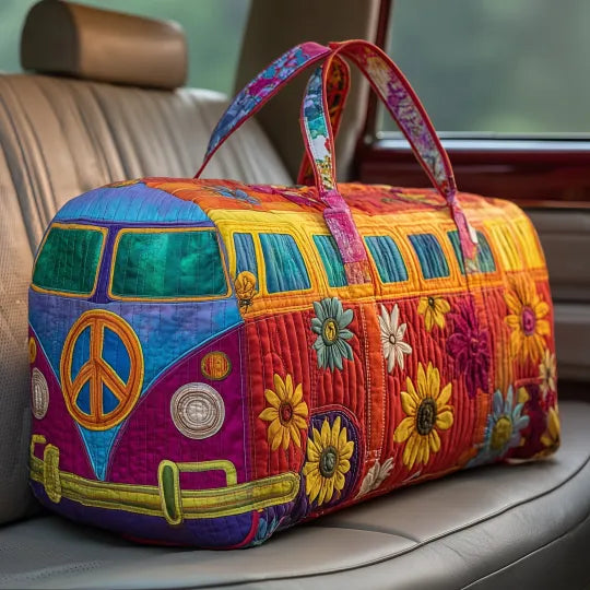 Resväska med quiltdesign – Färgglad Hippiebuss