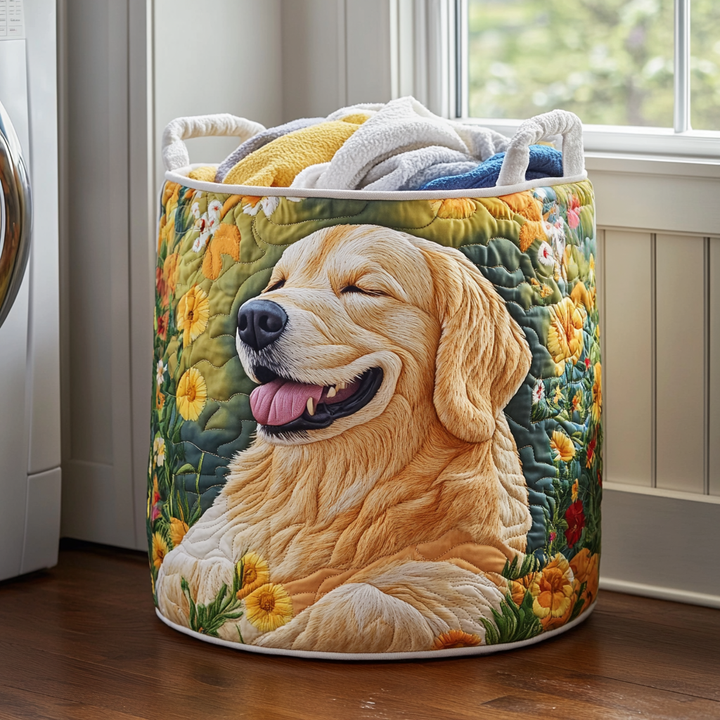 Golden Retriever på Hösten Tvättkorg