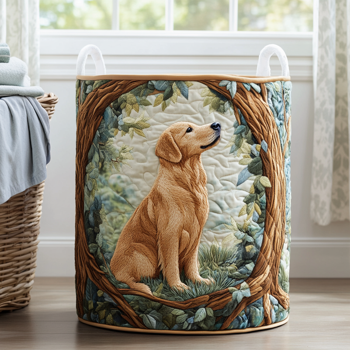 Golden Retriever på Hösten Tvättkorg