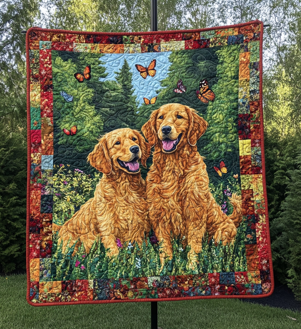 Golden Retriever Fjäril Filt