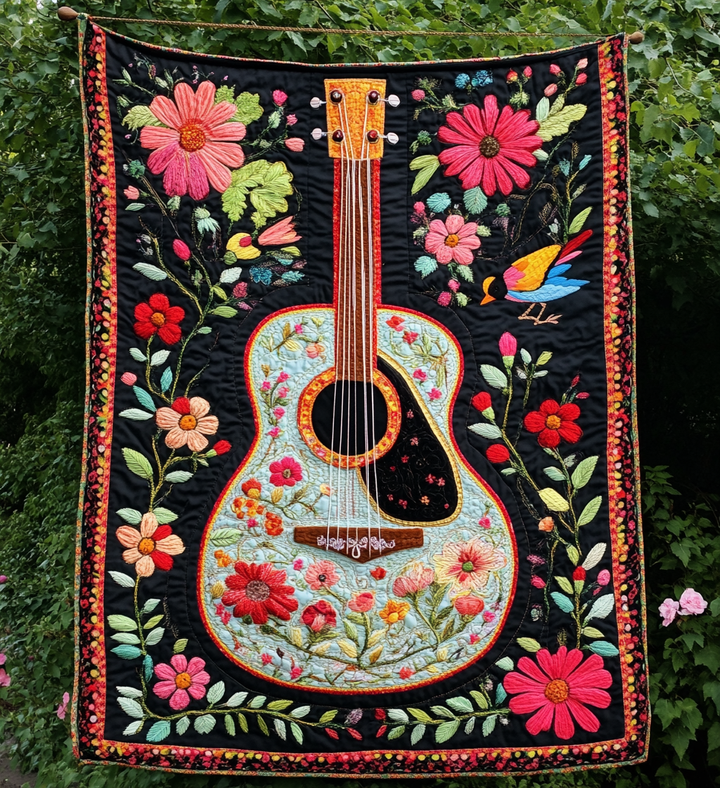 Blomsterprydd Gitarr Konst Hängande