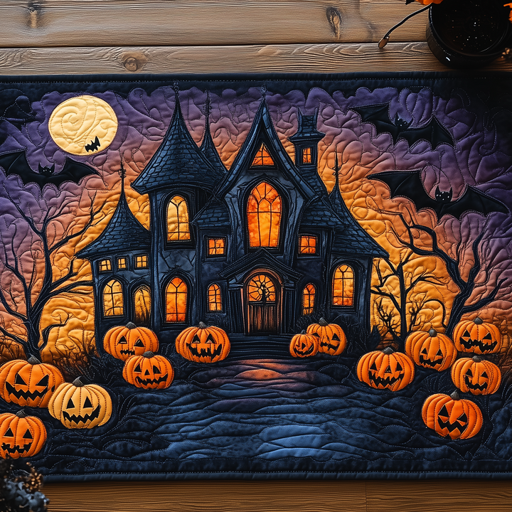 Förhäxat Halloweenhus Glasunderlägg