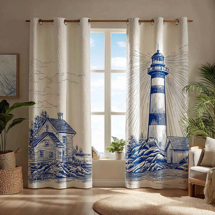 Indigoblå Fyr Gardiner