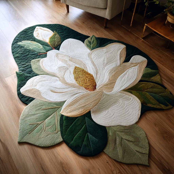 Elfenben Magnolia Bladgrönt Specialformad Filt