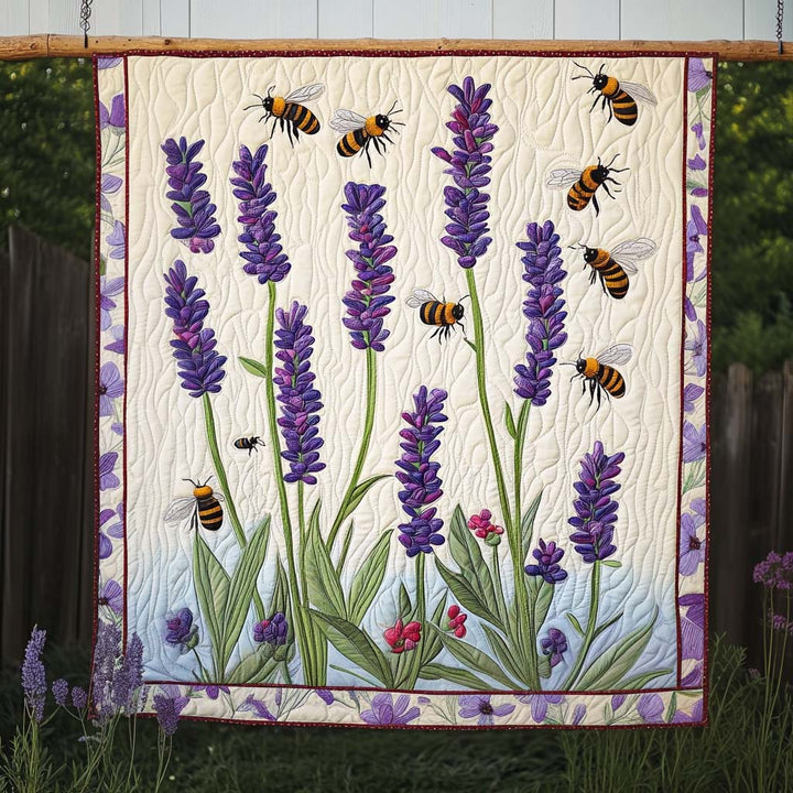 Lavendel och Bin Konst Väggbonad