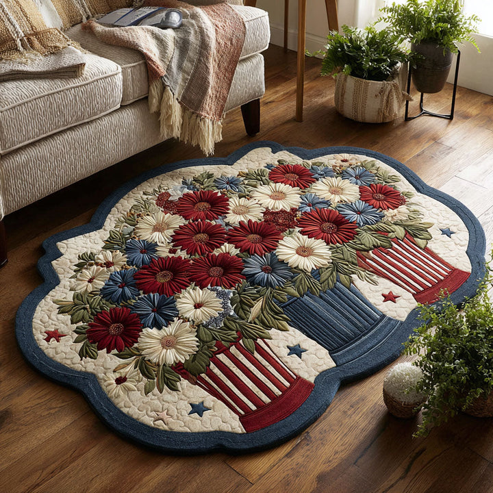 Patriotisk Blomsterträdgård Stjärnor Specialformad Filt