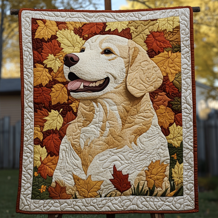 Trogen Golden Retriever Höst Konst Väggbonad