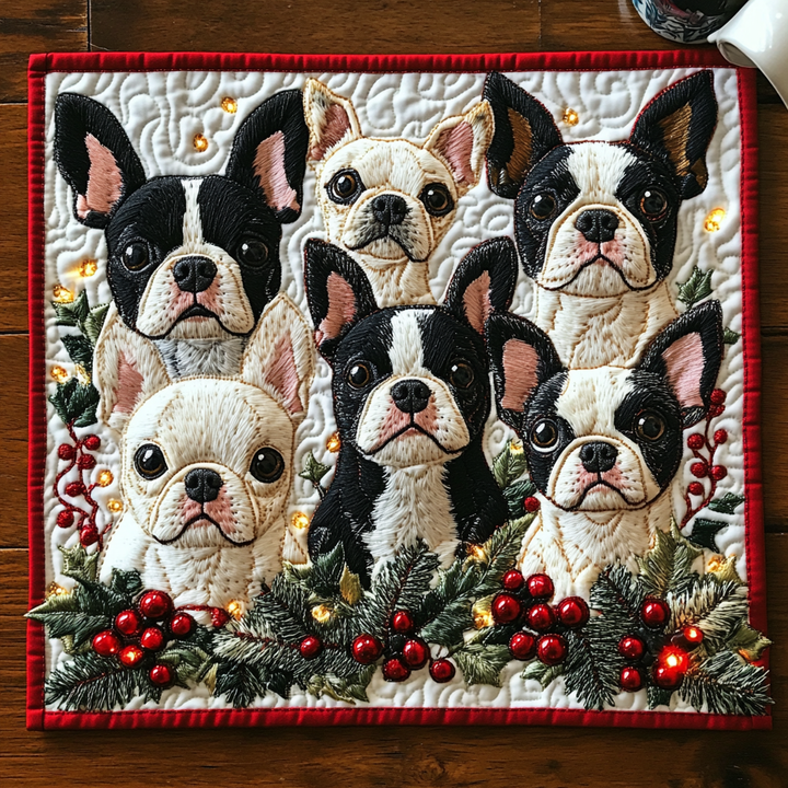 Glada Boston Terrier Glasunderlägg