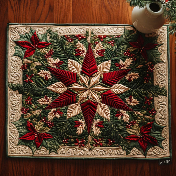 Julstjärna Blommönster Glasunderlägg