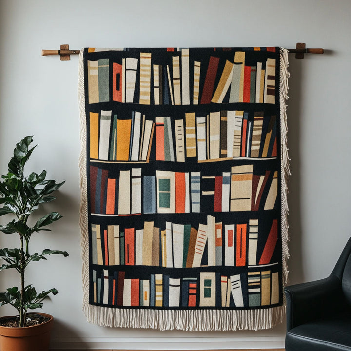 Minimalistisk Bokhylla Vävd Soffilt