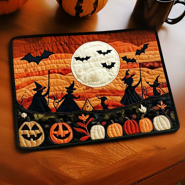 Månsken Halloween Häxor Glasunderlägg