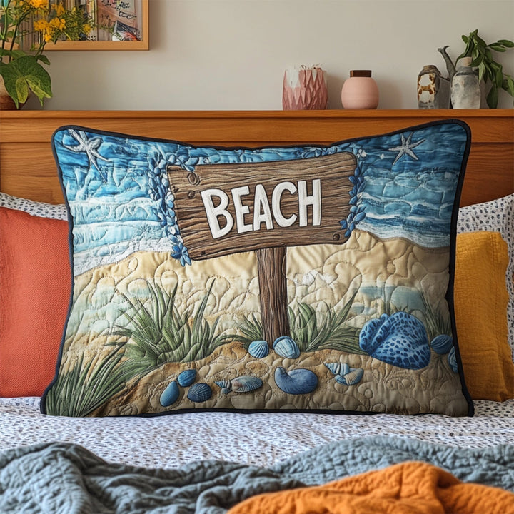 Strand Beach Skylt Kuddfodral