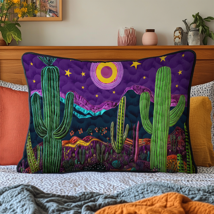 Saguarokaktus Månnatt Kuddfodral