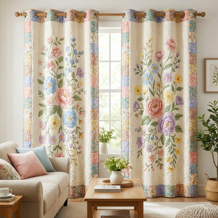 Pastellfärgad Trädgård Gardiner