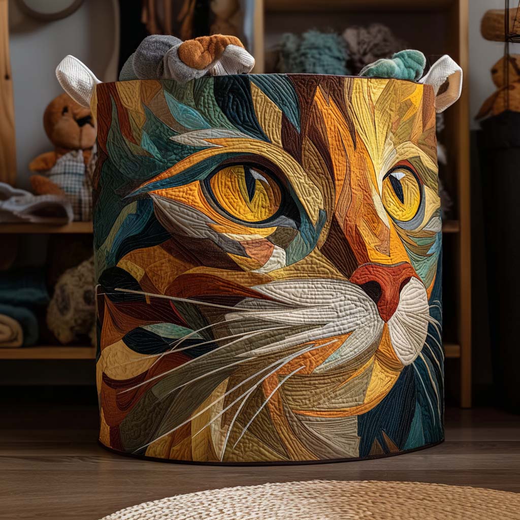 Katt i Lapptäcke Tvättkorg