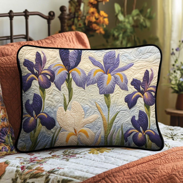 Lila Iris Blommor Kuddfodral