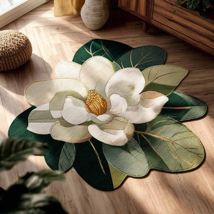 Vit Magnolia Blomstergrace Specialformad Filt