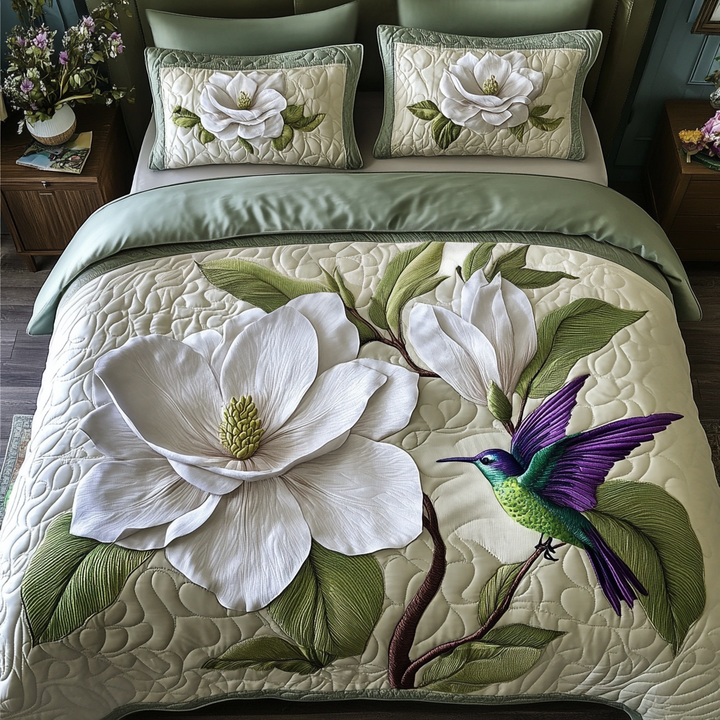 Vit Magnolia Kolibri 3-delat Bäddset