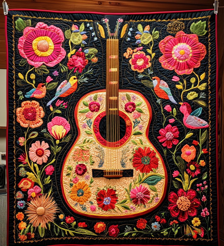 Blomsterprydd Gitarr Konst Väggbonad