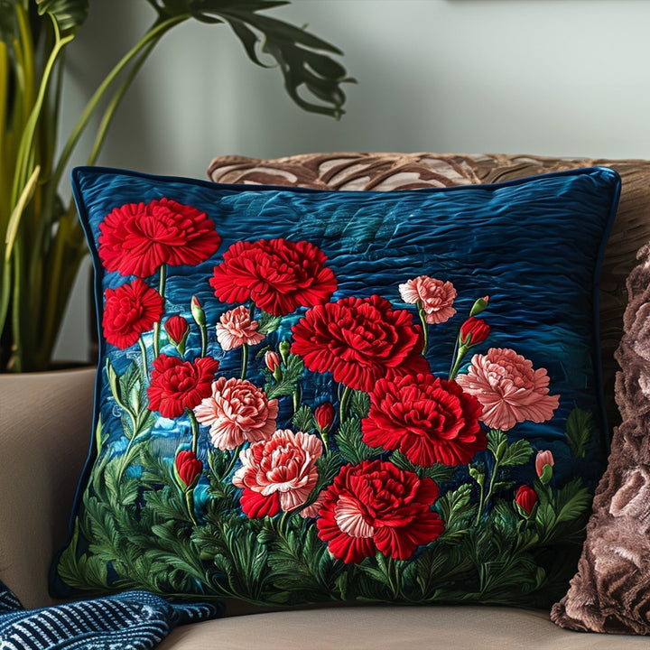 Röda Nejlikor Blommor Kuddfodral