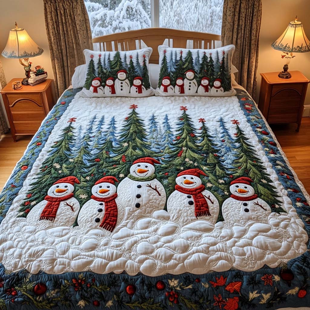 Julhjortar Snöflingor 3-delat Bäddset