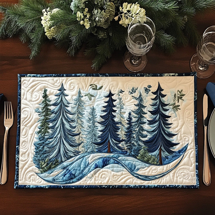 Snötäckt Granskog Glasunderlägg